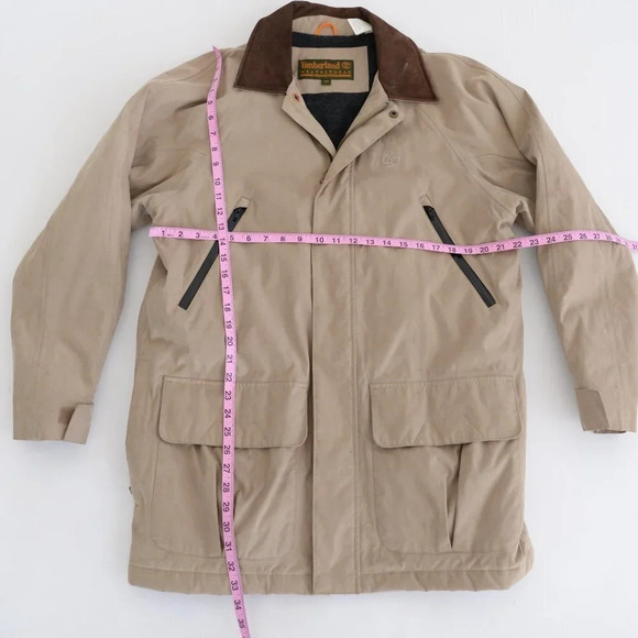 Timberland Weathergear Tan Zip Up Lined Winter Jacket ~Medium - Picture 4 of 16